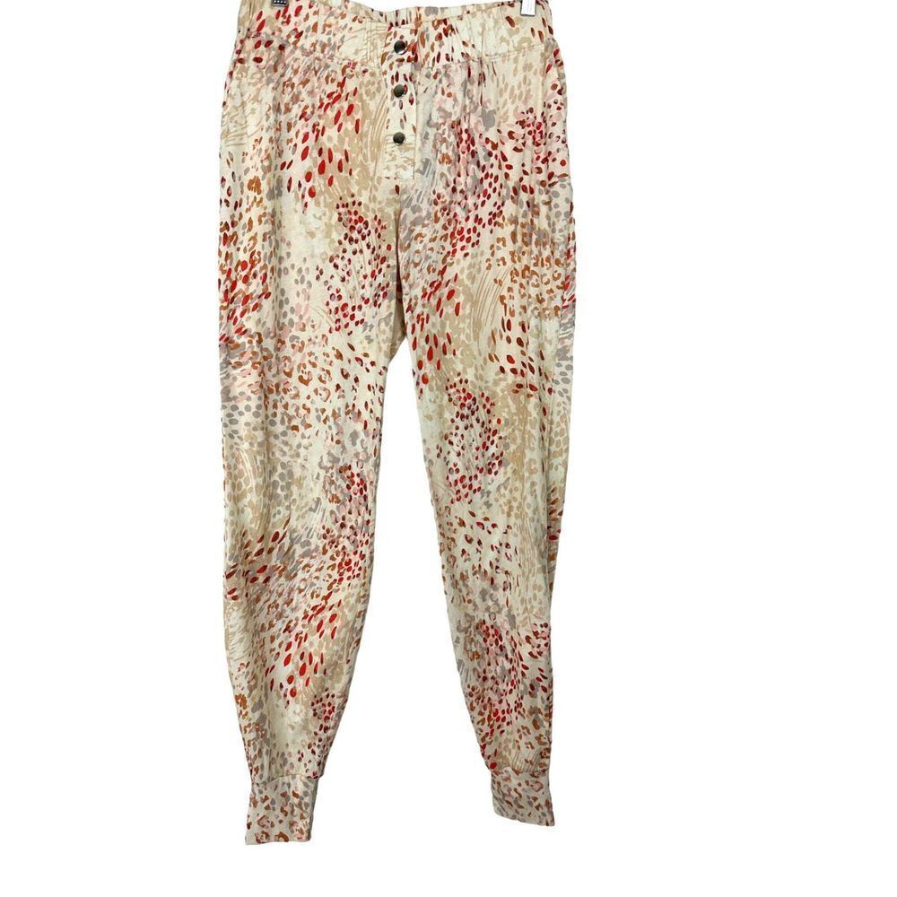 n:Philanthropy Women's NEW‎ Leo - Jogger Abstract Animal Red Sweatpants SZ S